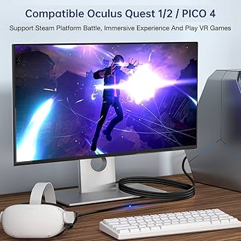 その他  Quest2 XZXWZX Kabel łączący, 5 m, kompatybilny z Oculus/Meta Quest